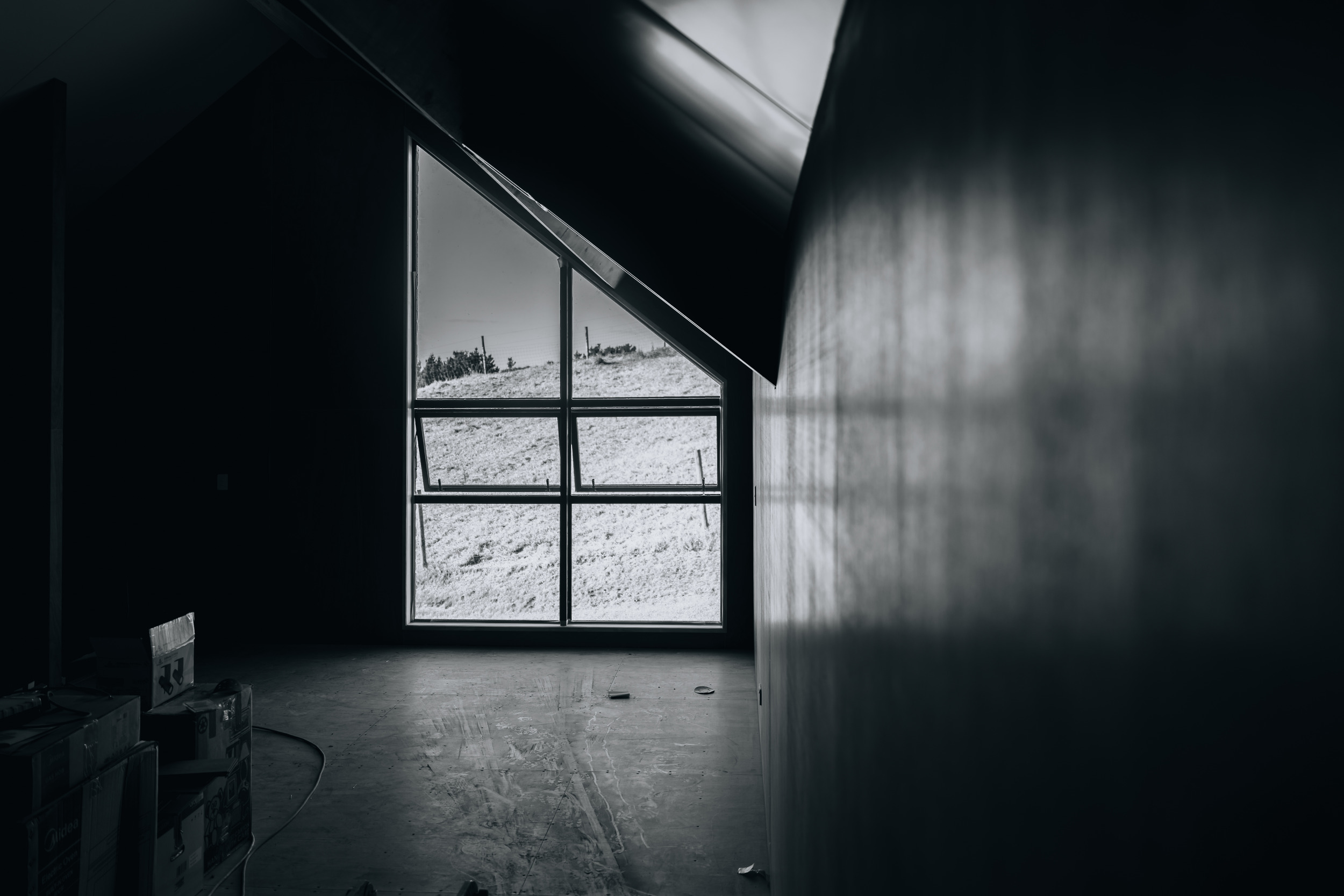 Large geometric window — Diack Homes rebuild